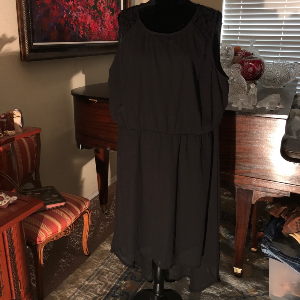 NWT Simply Be Black High Low Dress w/ Lace Back